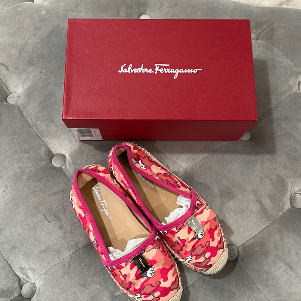 Espadrilles pink with bunny print